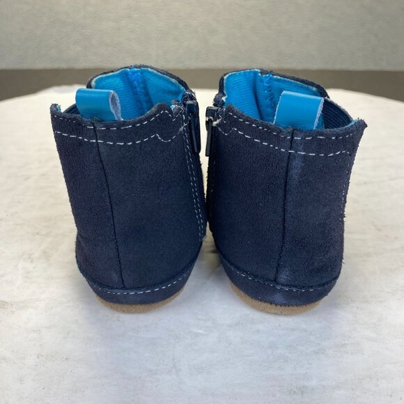 Robeez First Kicks Maddox Navy Leather Boot Size 6-9 Months Zipper,Baby, New - Picture 11 of 16